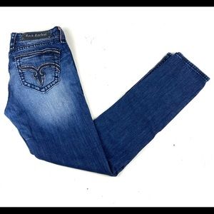 Rock Revival women’s skinny blue jeans Gina size 31 x 32 embellished